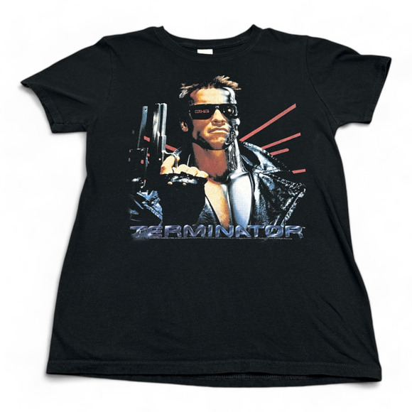 Terminator Shirt Adult SMALL Black Movie Poster Art Arnold Schwarzenegger Retro - Picture 1 of 6